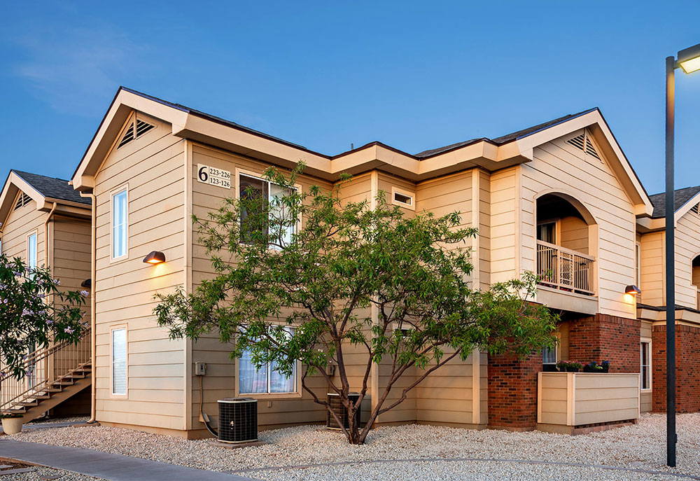 This image displays the pool area at Winslow Crossings Apartments.